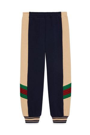 beige cotton track pants GUCCI KIDS | 737423XJFLA4545